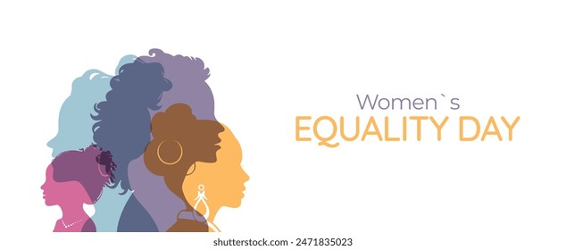 Día de la Igualdad de la Mujer. Festividad femenina, en el Anuncio de Web del 26 de agosto. Festividad de las Mujeres de USA por el concepto de Feminismo.