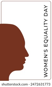 Women's Equality Day. Feminism holiday. Silhouette of a woman's head in profile. Concept for banner, card, poster. Vector illustration in flat style. 