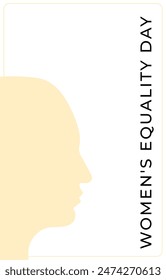 Women's Equality Day. Feminism holiday. Silhouette of a woman's head in profile. Concept for banner, card, poster. Vector illustration in flat style. 