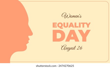 Women's Equality Day. Feminism holiday. Banner with silhouette of a woman's heads in profile. Vector illustration in flat style. 
