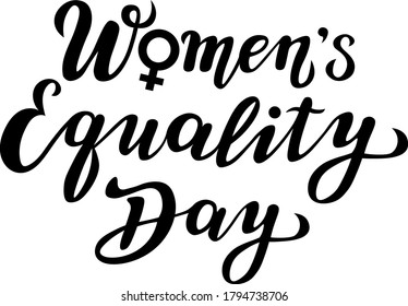 women's equality day lettering text. calligraphy for print or web. august celebrations.