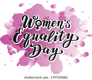 women's equality day lettering text. calligraphy for print or web. august celebrations.