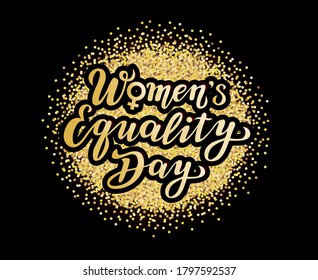 women's equality day lettering text. calligraphy for print or web. august celebrations.