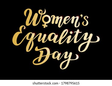 women's equality day lettering text. calligraphy for print or web. august celebrations.