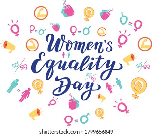 Womens Equality Day Lettering Text. Calligraphy For Print Or Web. August Celebrations. Girl Power. We Can Do It; 