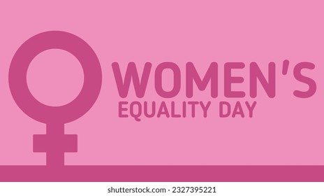women's equality day pink background consisting of female symbol icons. August 26th