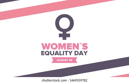Women's Equality Day in United States. Female holiday, celebrated annually in August 26. Women right history month. Feminism concept. Poster, greeting card, banner and background. Vector illustration