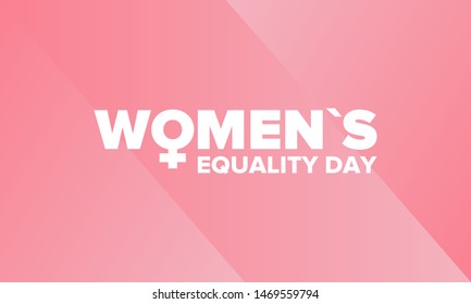 Women's Equality Day in United States. Female holiday, celebrated annually in August 26. Women right history month. Feminism concept. Poster, greeting card, banner and background. Vector illustration