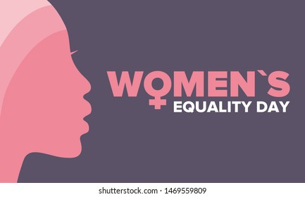 Women's Equality Day in United States. Female holiday, celebrated annually in August 26. Women right history month. Feminism concept. Poster, greeting card, banner and background. Vector illustration