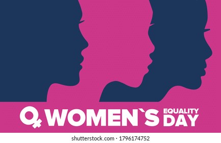 Women's Equality Day in United States. Female holiday, celebrated annually in August 26. Women right history month. Feminism concept. Poster, greeting card, banner and background. Vector illustration