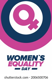 Women's Equality Day in United States. Female holiday, celebrated annually in August 26. Women right history month. Feminism concept. Poster, greeting card, banner and background. Vector illustration