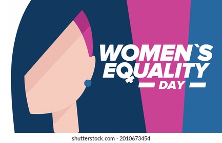 Women's Equality Day in United States. Female holiday, celebrated annually in August 26. Women right history month. Feminism concept. Poster, greeting card, banner and background. Vector illustration