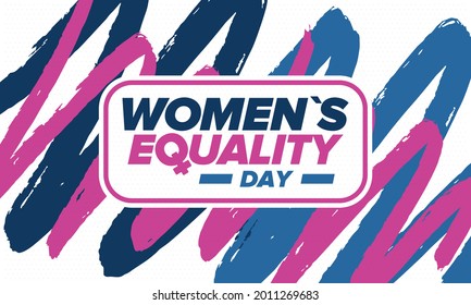 Women's Equality Day in United States. Female holiday, celebrated annually in August 26. Women right history month. Feminism concept. Poster, greeting card, banner and background. Vector illustration