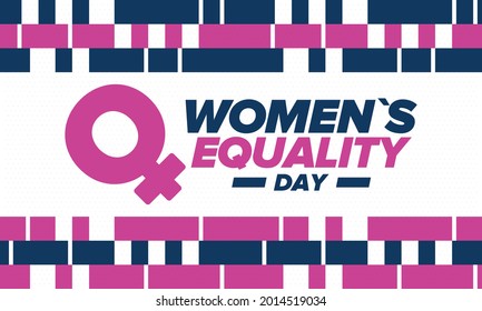 Women's Equality Day in United States. Female holiday, celebrated annually in August 26. Women right history month. Feminism concept. Poster, greeting card, banner and background. Vector illustration