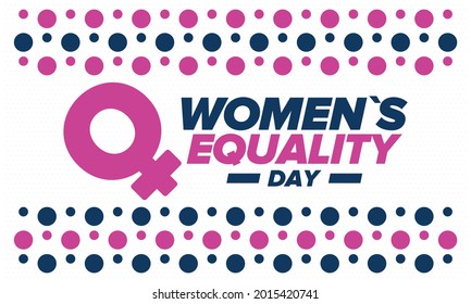 Women's Equality Day in United States. Female holiday, celebrated annually in August 26. Women right history month. Feminism concept. Poster, greeting card, banner and background. Vector illustration