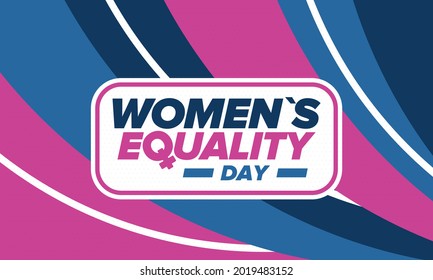 Women's Equality Day in United States. Female holiday, celebrated annually in August 26. Women right history month. Feminism concept. Poster, greeting card, banner and background. Vector illustration