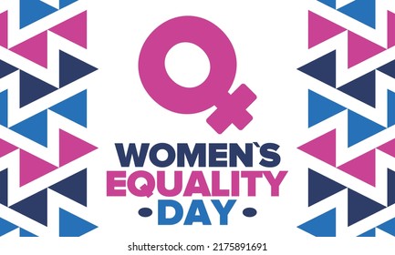 Women's Equality Day in United States. Female holiday, celebrated annually in August 26. Women right history month. Feminism concept. Poster, greeting card, banner and background. Vector illustration