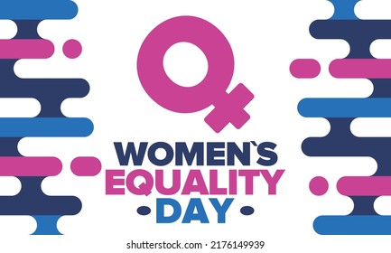 Women's Equality Day in United States. Female holiday, celebrated annually in August 26. Women right history month. Feminism concept. Poster, greeting card, banner and background. Vector illustration