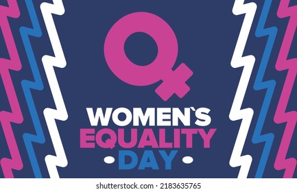 Women's Equality Day in United States. Female holiday, celebrated annually in August 26. Women right history month. Feminism concept. Poster, greeting card, banner and background. Vector illustration