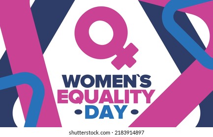 Women's Equality Day in United States. Female holiday, celebrated annually in August 26. Women right history month. Feminism concept. Poster, greeting card, banner and background. Vector illustration