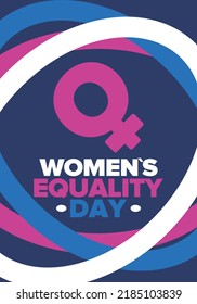 Women's Equality Day in United States. Female holiday, celebrated annually in August 26. Women right history month. Feminism concept. Poster, greeting card, banner and background. Vector illustration
