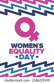Women's Equality Day in United States. Female holiday, celebrated annually in August 26. Women right history month. Feminism concept. Poster, greeting card, banner and background. Vector illustration