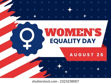 Womens Equality Day in United States Vector Illustration on August 26 with Women Right History Month in Flat Cartoon Hand Drawn background Templates