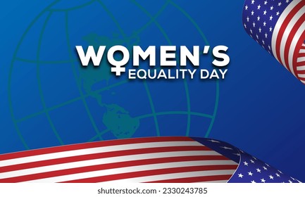 Women's Equality Day in United States. Female holiday, celebrated annually in August 26. Women right history month. Feminism concept. Poster, greeting card, banner and background. Vector illustration