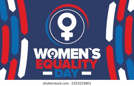 Women's Equality Day in United States. Female holiday, celebrated annually in August 26. Women right history month. Feminism concept. Poster, greeting card, banner and background. Vector illustration
