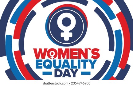 Women's Equality Day in United States. Female holiday, celebrated annually in August 26. Women right history month. Feminism concept. Poster, greeting card, banner and background. Vector illustration
