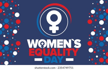 Women's Equality Day in United States. Female holiday, celebrated annually in August 26. Women right history month. Feminism concept. Poster, greeting card, banner and background. Vector illustration