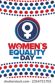 Women's Equality Day in United States. Female holiday, celebrated annually in August 26. Women right history month. Feminism concept. Poster, greeting card, banner and background. Vector illustration