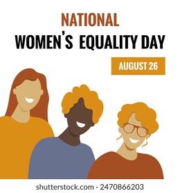 Women's Equality Day in  United States is celebrated on august 26.Vector illustration of banner, background, poster, greeting card, web banner