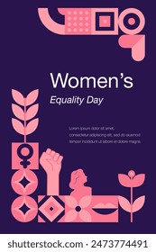 Women's Equality Day in the United States. August. Geometric template celebrating women's history month. Feminism concept. Poster, greeting card, banner and background