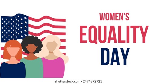 Women's Equality Day in the United States.  Celebrated annually on August 26th.  Vector illustration.
2