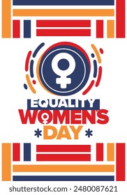 Women's Equality Day in United States. Female holiday, celebrated annually in August 26. Women right history month. Feminism concept. Poster, greeting card, banner and background. Vector illustration