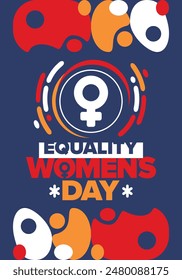 Women's Equality Day in United States. Female holiday, celebrated annually in August 26. Women right history month. Feminism concept. Poster, greeting card, banner and background. Vector illustration