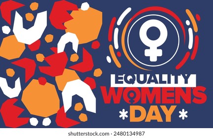 Women's Equality Day in United States. Female holiday, celebrated annually in August 26. Women right history month. Feminism concept. Poster, greeting card, banner and background. Vector illustration
