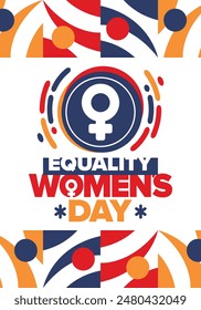 Women's Equality Day in United States. Female holiday, celebrated annually in August 26. Women right history month. Feminism concept. Poster, greeting card, banner and background. Vector illustration