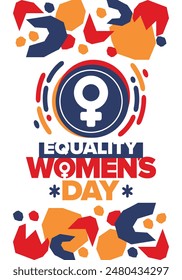 Women's Equality Day in United States. Female holiday, celebrated annually in August 26. Women right history month. Feminism concept. Poster, greeting card, banner and background. Vector illustration