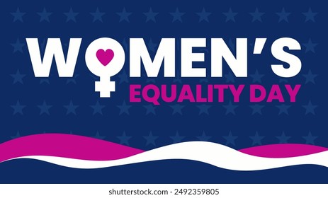 Women's Equality Day in United States. Female holiday, celebrated annually in August 26. Women right history month. Feminism concept. Poster, greeting card, banner and background. Vector illustration