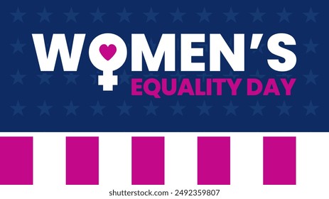 Women's Equality Day in United States. Female holiday, celebrated annually in August 26. Women right history month. Feminism concept. Poster, greeting card, banner and background. Vector illustration