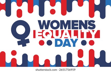 Women's Equality Day in United States. Female holiday, celebrated annually in August 26. Women right history month. Feminism concept. Poster, greeting card, banner and background. Vector illustration