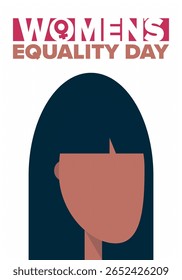 Dia da Igualdade das Mulheres nos Estados Unidos. Férias femininas, celebradas anualmente em 26 de agosto. Mês da história das mulheres. Conceito de feminismo. Cartaz, cartão de saudação, faixa e fundo. Ilustração vetorial