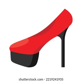 Women's evening shoes flat illustration