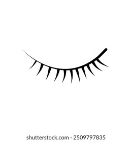 Women's eyelashes. outline, black, right, girl, curve, tapering. Vector