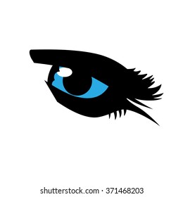 Women's eyes. Simple lines. Sketch.