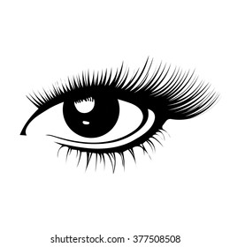 Women's eyes. Simple lines. Sketch.