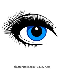 Women's eyes. Simple lines. Sketch.