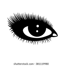 Women's eyes. Simple lines. Sketch.